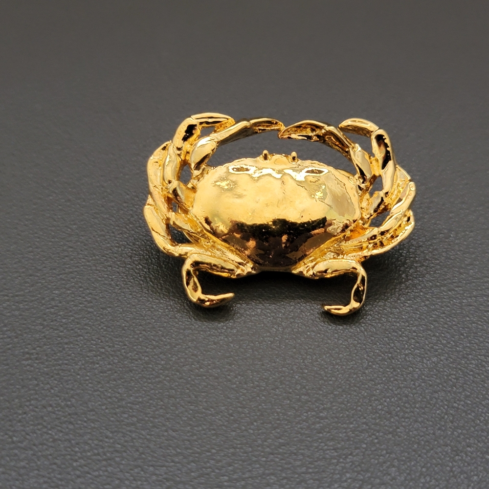 1998 GG Harris Dungeness Crab Brooch – 24K Gold Electroplated Fine Pewter Pin - Picture 5 of 6